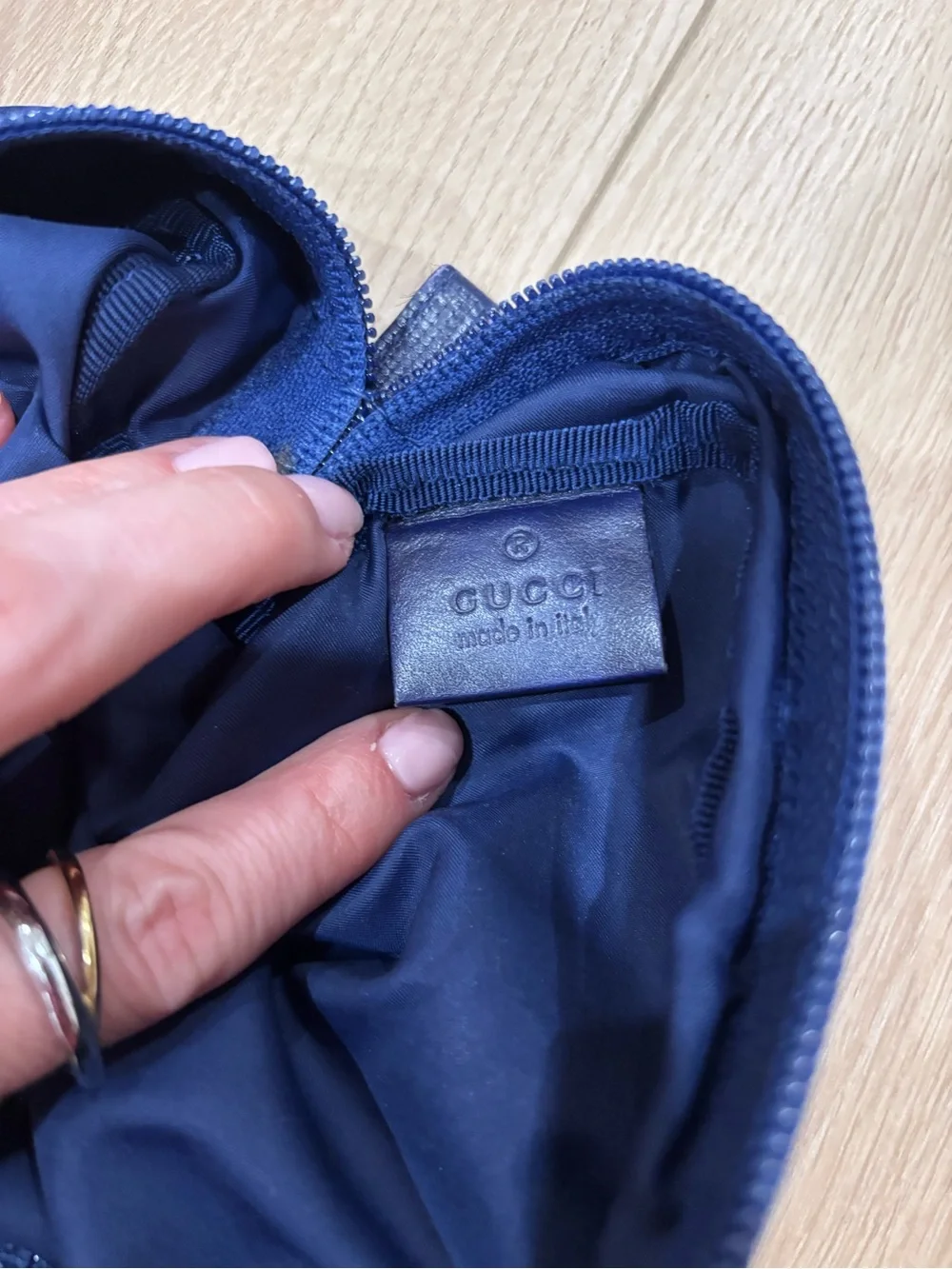 Gucci‎ Men's Royal Blue GG Logo Toiletry Pouch